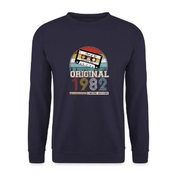 Vintage 1982 Cadeau Anniversaire 42 ans - Sweat-shirt Unisexe - marine - Devant - Alina (178cm) & Michal (187cm)