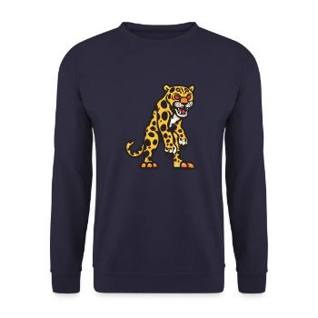 Leopard Halloween Animal - Unisex Sweatshirt - navy - Front - Alina (178cm) & Michal (187cm)