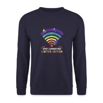 Love wins | WI-FI - Sweat-shirt Unisexe - marine - Devant - Alina (178cm) & Michal (187cm)