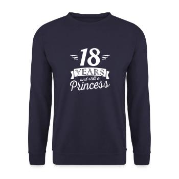 18 years and still a princess - Unisex Pullover - Navy - Vorne - Alina (178cm) & Michal (187cm)