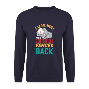 Je t’aime à la clôture du champ central et retour - Sweat-shirt Unisexe - marine - Devant - Alina (178cm) & Michal (187cm)