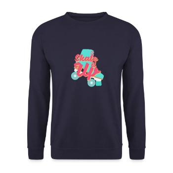 Rollschuhe Tshirt Roller Skates Geschenk - Unisex Pullover - Navy - Vorne - Alina (178cm) & Michal (187cm)