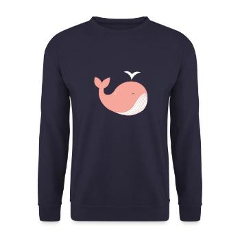 Whale not! - Unisex Sweatshirt - navy - Front - Alina (178cm) & Michal (187cm)