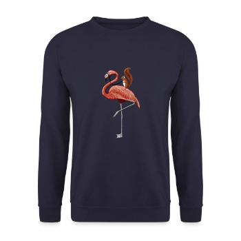 Le croissant monte sur le célèbre flamant rose - Sweat-shirt Unisexe - marine - Devant - Alina (178cm) & Michal (187cm)