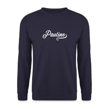 Pauline - Prénom - Sweat-shirt Unisexe - marine - Devant - Alina (178cm) & Michal (187cm)