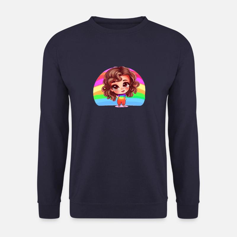 girl rainbow - Unisex Pullover - Navy