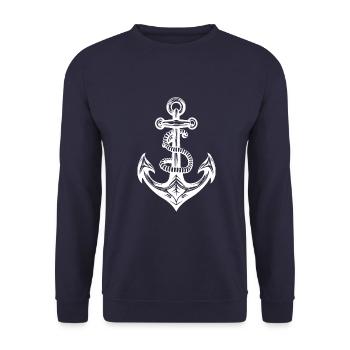 Anchor Harbour - Unisex Sweatshirt - navy - Front - Alina (178cm) & Michal (187cm)