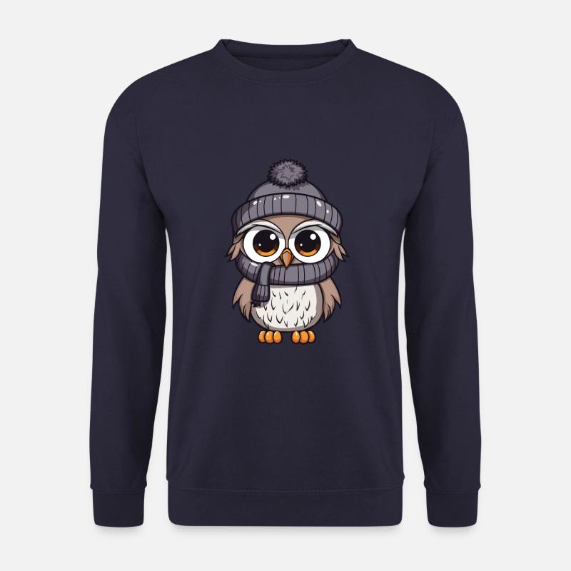 Eule Winter Comic - Unisex Pullover - Navy