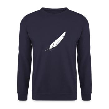 Feather white - Unisex Sweatshirt - navy - Front - Alina (178cm) & Michal (187cm)