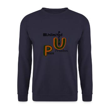 Peace and Freedom - Unisex Pullover - Navy - Vorne - Alina (178cm) & Michal (187cm)