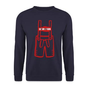 Leverkusen - Zieht den Bayern die Lederhosen aus - Unisex Pullover - Navy - Vorne - Alina (178cm) & Michal (187cm)