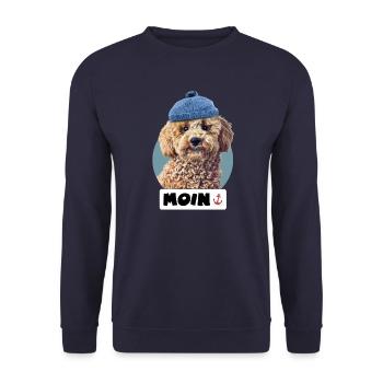 Dog Poodle Pepe Sailor Hat Moin North Sea Hamburg - Unisex Sweatshirt - navy - Front - Alina (178cm) & Michal (187cm)