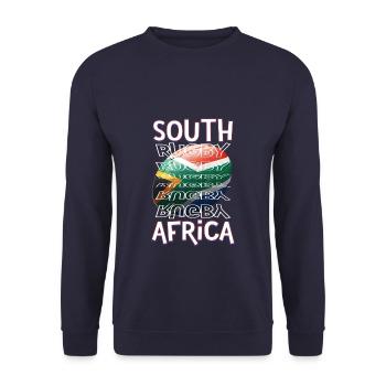 Rugby South Africa Südafrika Rugby Fan - Unisex Pullover - Navy - Vorne - Alina (178cm) & Michal (187cm)