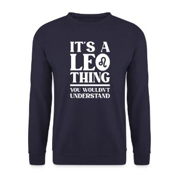 Zodiac sign Leo - Unisex Sweatshirt - navy - Front - Alina (178cm) & Michal (187cm)