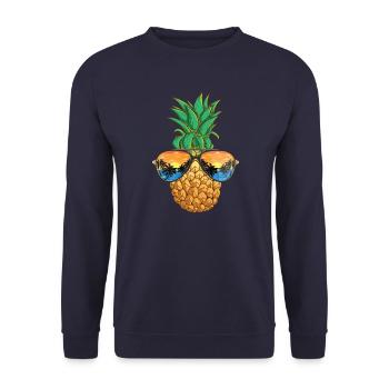 Das ist mein Hawaiianisches Shirt - Unisex Pullover - Navy - Vorne - Alina (178cm) & Michal (187cm)