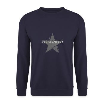ANTIFASCHISTISCH - Unisex Pullover - Navy - Vorne - Alina (178cm) & Michal (187cm)