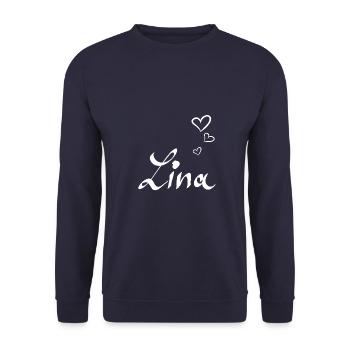Lina liebt Dich - Unisex Pullover - Navy - Vorne - Alina (178cm) & Michal (187cm)