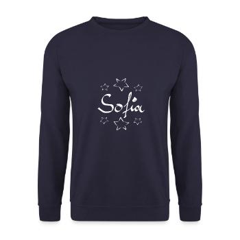 Sofia with stars - Unisex Sweatshirt - navy - Front - Alina (178cm) & Michal (187cm)