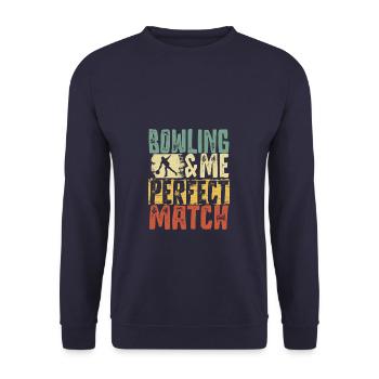 Bowling - Unisex Pullover - Navy - Vorne - Alina (178cm) & Michal (187cm)
