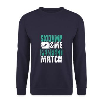 Ski jumping - Unisex Sweatshirt - navy - Front - Alina (178cm) & Michal (187cm)