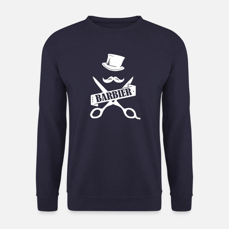 barber barbier shirt - Unisex Pullover - Navy