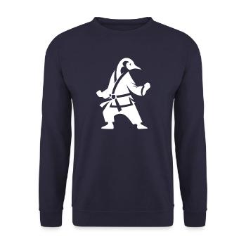 Penguin Karate Martial Arts Silhouette Minimalist - Unisex Sweatshirt - navy - Front - Alina (178cm) & Michal (187cm)