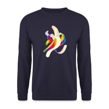 Rainbow Banana – Playful Fruit Motif - Unisex Sweatshirt - navy - Front - Alina (178cm) & Michal (187cm)