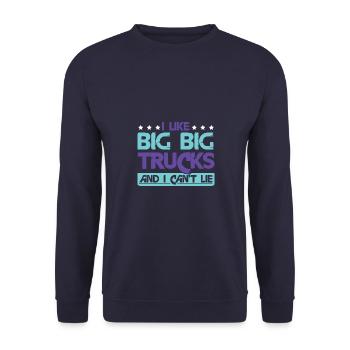 J’aime les gros camions - Sweat-shirt Unisexe - marine - Devant - Alina (178cm) & Michal (187cm)