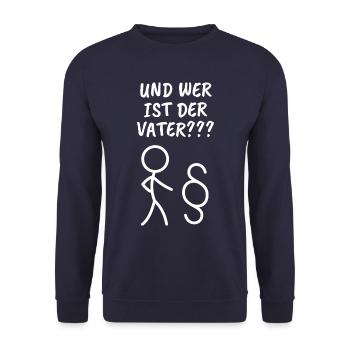 Strichmännchen - Spruch - Paragraf - Ironie - Unisex Pullover - Navy - Vorne - Alina (178cm) & Michal (187cm)