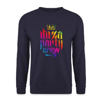 ibiza party crew bunt - Unisex Pullover - Navy - Vorne - Alina (178cm) & Michal (187cm)