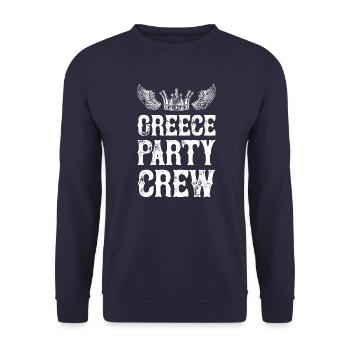 Greece Party Urlaub Crew - Unisex Pullover - Navy - Vorne - Alina (178cm) & Michal (187cm)
