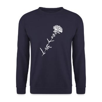Flower with blossom gift idea in white - Unisex Sweatshirt - navy - Front - Alina (178cm) & Michal (187cm)