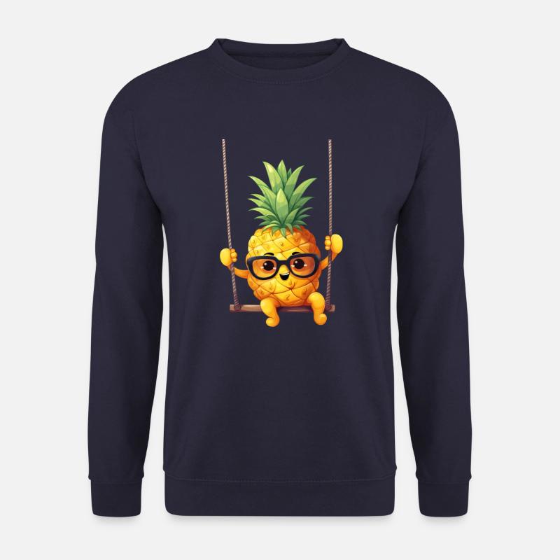 Pig with sunflower wreath, Charming - Unisex Sweatshirt - navy