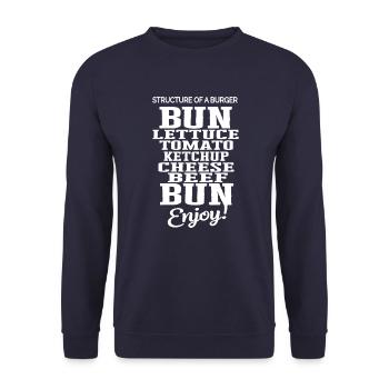 Delicious Burger Structure Tomato Cheese Bread - Unisex Sweatshirt - navy - Front - Alina (178cm) & Michal (187cm)