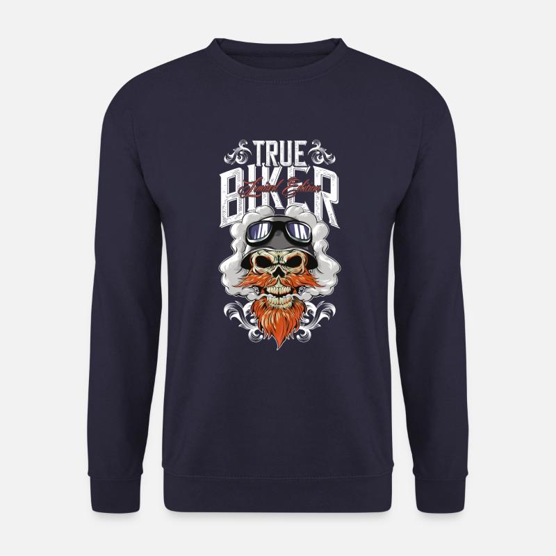 biker totenkopf motorrad - Unisex Pullover - Navy