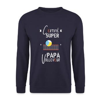 Super papa Volleyeur - Sweat-shirt Unisexe - marine - Devant - Alina (178cm) & Michal (187cm)