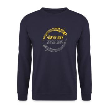 faehste quer tyre - Unisex Sweatshirt - navy - Front - Alina (178cm) & Michal (187cm)