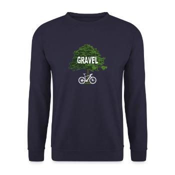 Gravel Gravelbike Baum Bike Biker Fahrrad Pendler - Unisex Pullover - Navy - Vorne - Alina (178cm) & Michal (187cm)