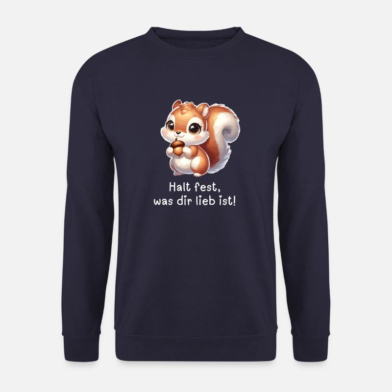 Süßes Eichhörnchen mit einer Nuss in den Händen - Unisex Pullover - Navy