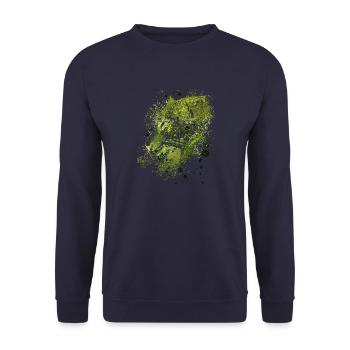 panther,cheetah,leopard,red,colorful,graffiti,green - Unisex Sweatshirt - navy - Front - Alina (178cm) & Michal (187cm)