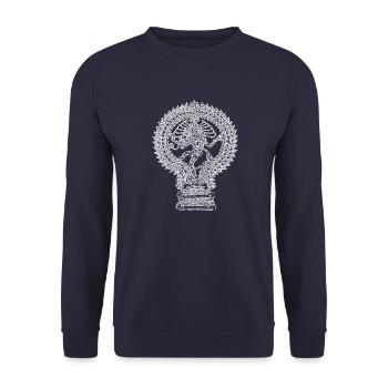 God Shiva dancing Buddha Om Ganesha GOA dance Psy - Unisex Sweatshirt - navy - Front - Alina (178cm) & Michal (187cm)