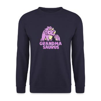 Citation de dinosaures de dinosaures de la famille de grand-mères - Sweat-shirt Unisexe - marine - Devant - Alina (178cm) & Michal (187cm)