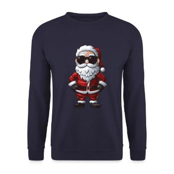 Santa Claus Comic Santa - Unisex Sweatshirt - navy - Front - Alina (178cm) & Michal (187cm)