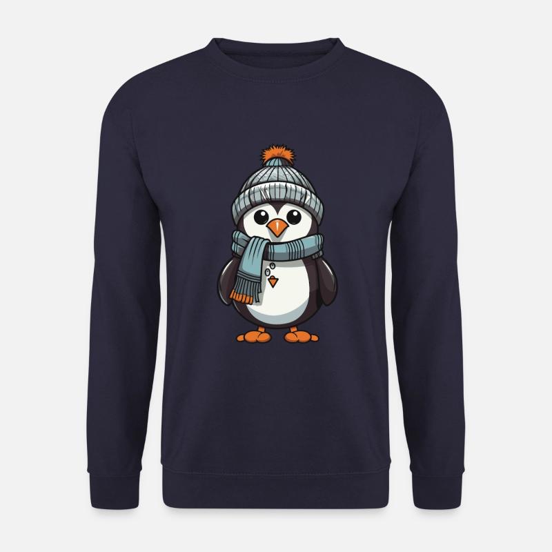 Pinguin Comic Niedlich Winter - Unisex Pullover - Navy