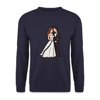 Couple Wedding Bride Groom - Unisex Sweatshirt - navy - Front - Alina (178cm) & Michal (187cm)