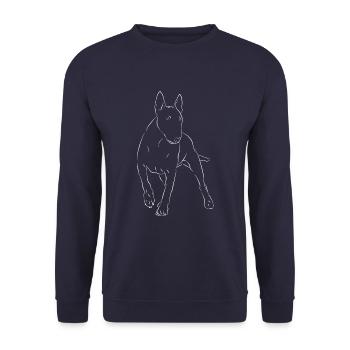Bull Terrier Dog - Unisex Sweatshirt - navy - Front - Alina (178cm) & Michal (187cm)