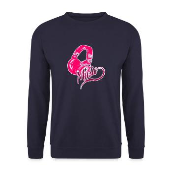 DJ - Unisex Sweatshirt - navy - Front - Alina (178cm) & Michal (187cm)
