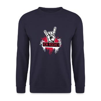 I rock - I rock - festival - music - dance - Unisex Sweatshirt - navy - Front - Alina (178cm) & Michal (187cm)