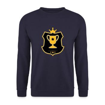 Pokal - Unisex Pullover - Navy - Vorne - Alina (178cm) & Michal (187cm)