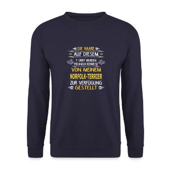NORFOLK-TERRIER - Unisex Pullover - Navy - Vorne - Alina (178cm) & Michal (187cm)